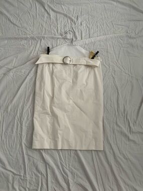 Karen Millen Ivory Belted Pencil Skirt Size 8